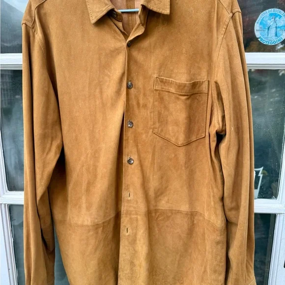 VTG Men’s Polo Ralph Lauren Carmel Suede Button Down sz M - Picture 14 of 15